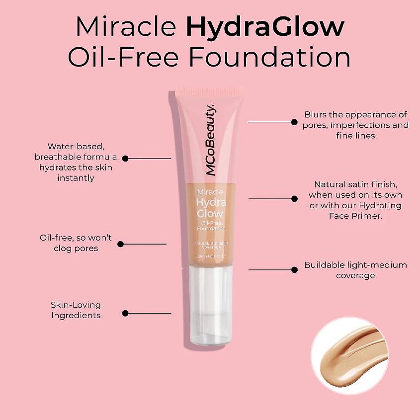 

MCOBEAUTY Тональное средство увлажняющее Miracle Hydra Glow Oil-Free Foundation, Тональное средство увлажняющее Miracle Hydra Glow Oil-Free Foundation