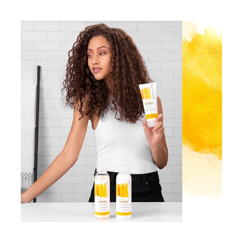 фото Rusk шампунь для волос восстанавливающий с диким медом для сухих волос puremix wild honey repairing shampoo - dry hair