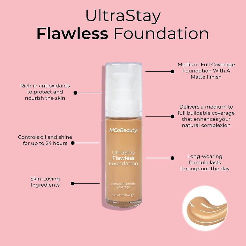 

MCOBEAUTY Тональное средство Ultrastay Flawless Foundation, Тональное средство Ultrastay Flawless Foundation