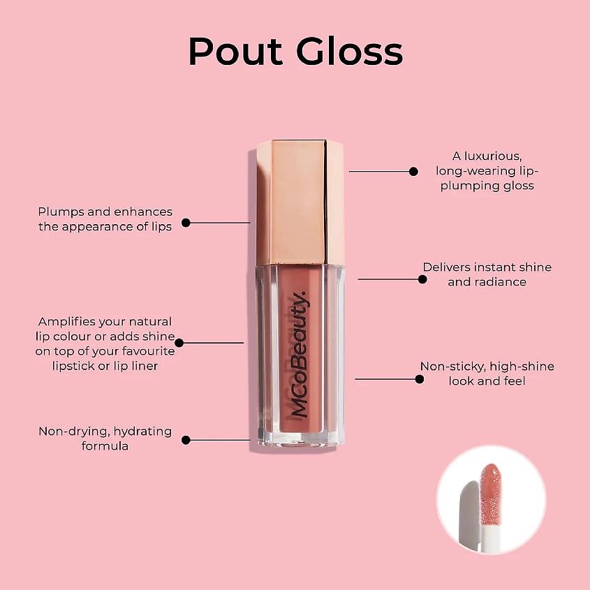 

MCOBEAUTY Блеск для губ Pout Gloss, Блеск для губ Pout Gloss