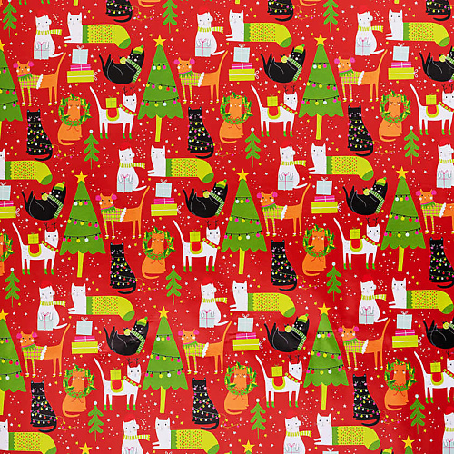 TWINKLE Упаковочная бумага Christmas Cat LTA024403 - фото 1