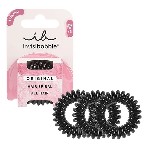 Резинка для волос INVISIBOBBLE Резинка-браслет для волос ORIGINAL True Black invisibobble original бесследное кольцо для волос кристально чистый коричневый 8 шт упк