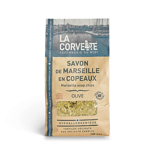 Тертое мыло для стирки LA CORVETTE Традиционное марсельское оливковое мыло-стружка Savon de Marseille en Copeaux Olive