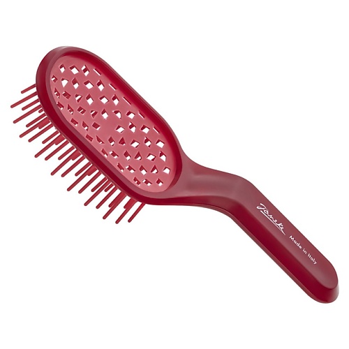 Щетка для волос JANEKE Щетка вентилируемая для объёмной укладки ягодно-пурпурная Curvy Bag