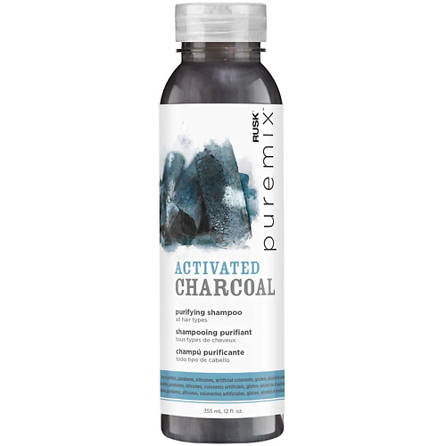 фото Rusk шампунь для волос очищающий с активированным углем puremix activated charcoal purifying shampoo