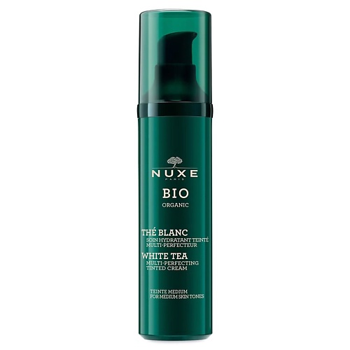 NUXE Крем совершенствующий для лица оттеночный светлый Bio Organic White Tea Multi-Perfecting Tinted Cream nuxe гель очищающий для лица и тела reve de miel face and body ultra rich cleansing gel