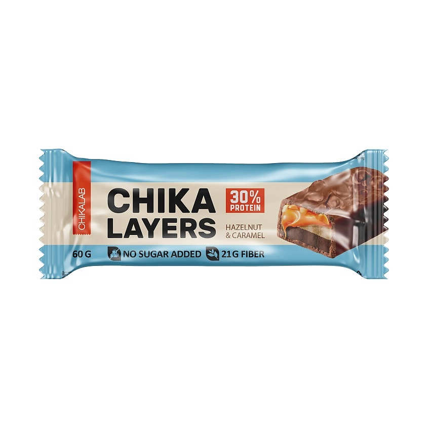 CHIKALAB Батончик глазированный Лесной орех с карамелью LAYERS, 60 г ...