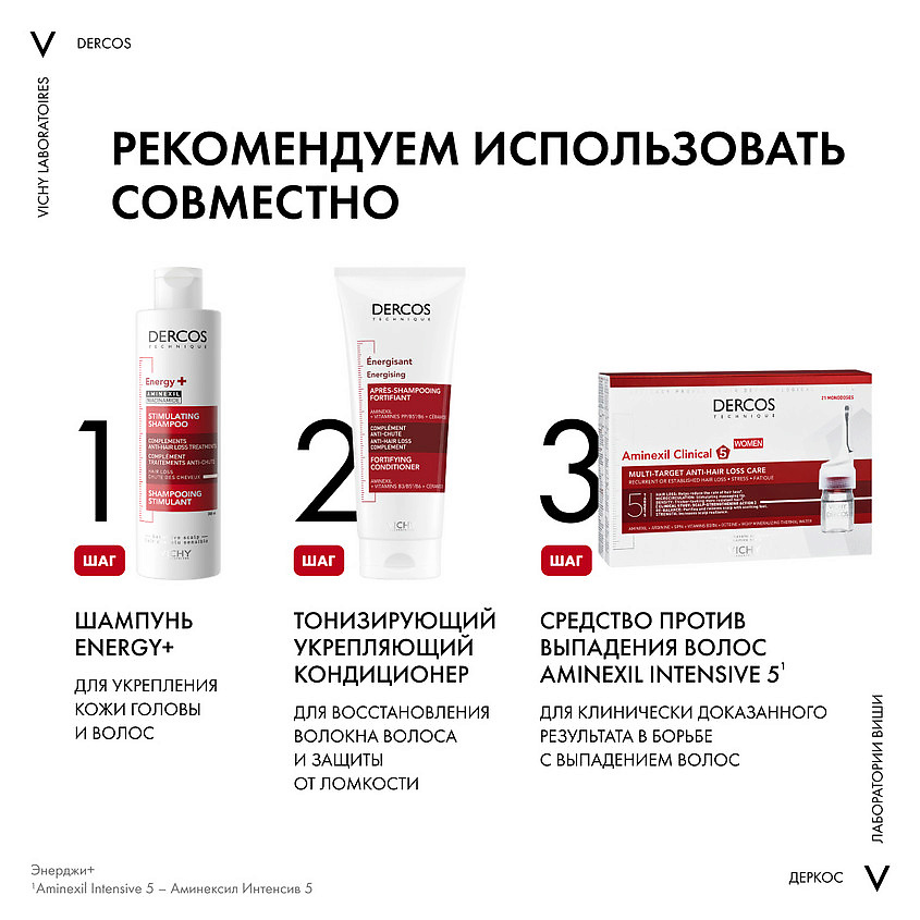 VICHY Укрепляющий кондиционер против выпадения волос Dercos Energy +, фото 3