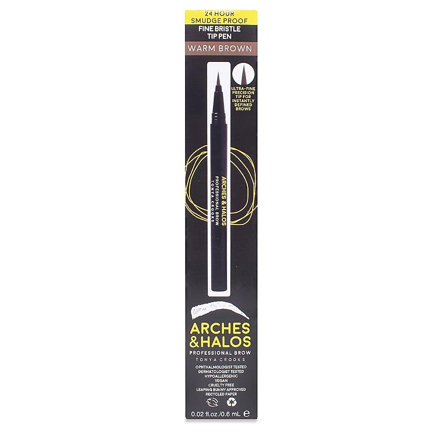 Изображение товара Lайнер для бровей ARCHES AND HALOS Fine Bristle Tip Pen Charcoal 0,6 г водостойкий
