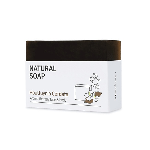 PUREFORET Мыло твёрдое с хауттюйнией сердцевидной Natural Soap Houttuynia Cordata мыло натуральное очищающее natural cleansing bar