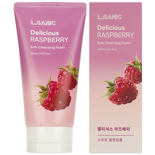 Крем для умывания LSANIC Пенка для умывания Очищающая с экстрактом малины Delicious Raspberry Soft Cleansing Foam