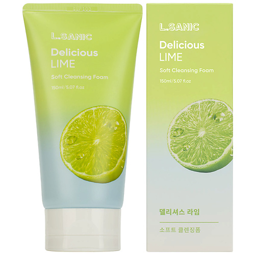 LSANIC Пенка для умывания Очищающая с экстрактом лайма Delicious Lime Soft Cleansing Foam solomeya профессиональное средство для удаления мозолей пенка c экстрактом нероли callus away foam neroli