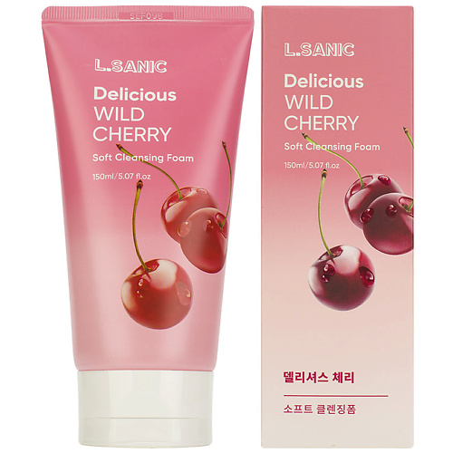 LSANIC Пенка для умывания Очищающая с экстрактом дикой вишни Delicious Wild Cherry Soft Cleansing Foam solomeya профессиональное средство для удаления мозолей пенка c экстрактом нероли callus away foam neroli