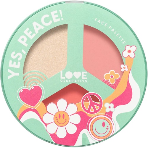 LOVE GENERATION Палетка для лица Yes, Peace! Cheeky Glow designing peace
