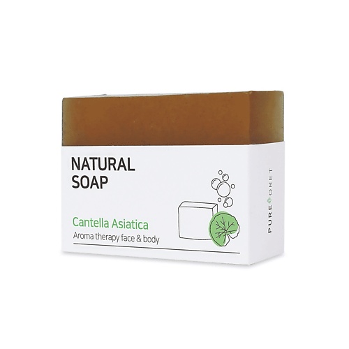 PUREFORET Мыло твёрдое с центеллой азиатской Natural Soap Centella Asiatica мыло натуральное очищающее natural cleansing bar