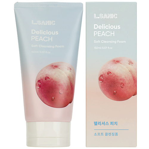 LSANIC Пенка для умывания Очищающая с экстрактом персика Delicious Peach Soft Cleansing Foam nature republic пенка для умывания с экстрактом персика fresh herb peach cleansing foam