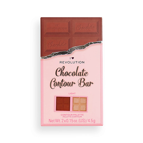 Палетка I HEART REVOLUTION Палетка для контурирования: бронзер и хайлайтер CHOCOLATE CONTOUR BAR палетка для макияжа лица бронзер хайлайтер makeup revolution diary 4 2 гр