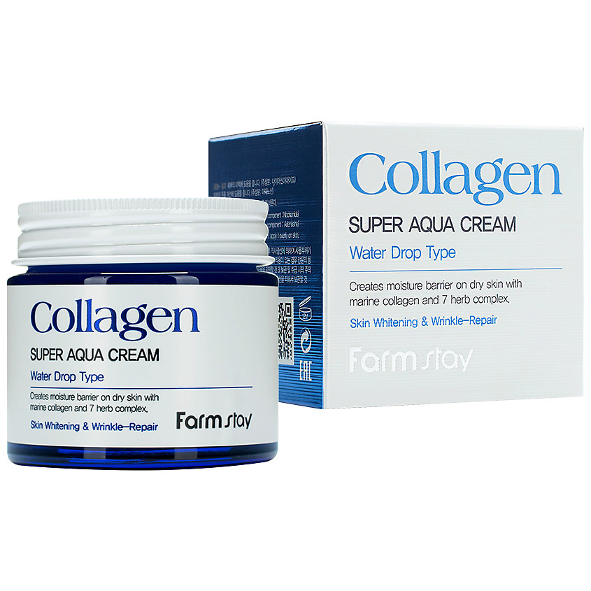 FARMSTAY Крем для лица суперувлажняющий с коллагеном Collagen Super ...