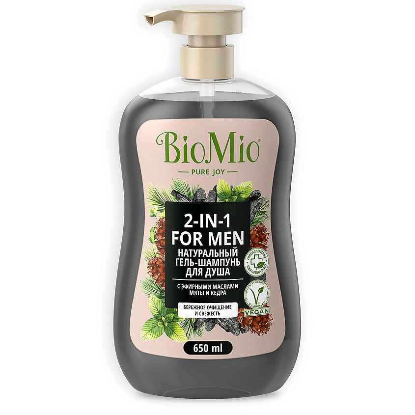 BIO MIO Натуральный гель-шампунь для душа для мужчин, с эфирными ...