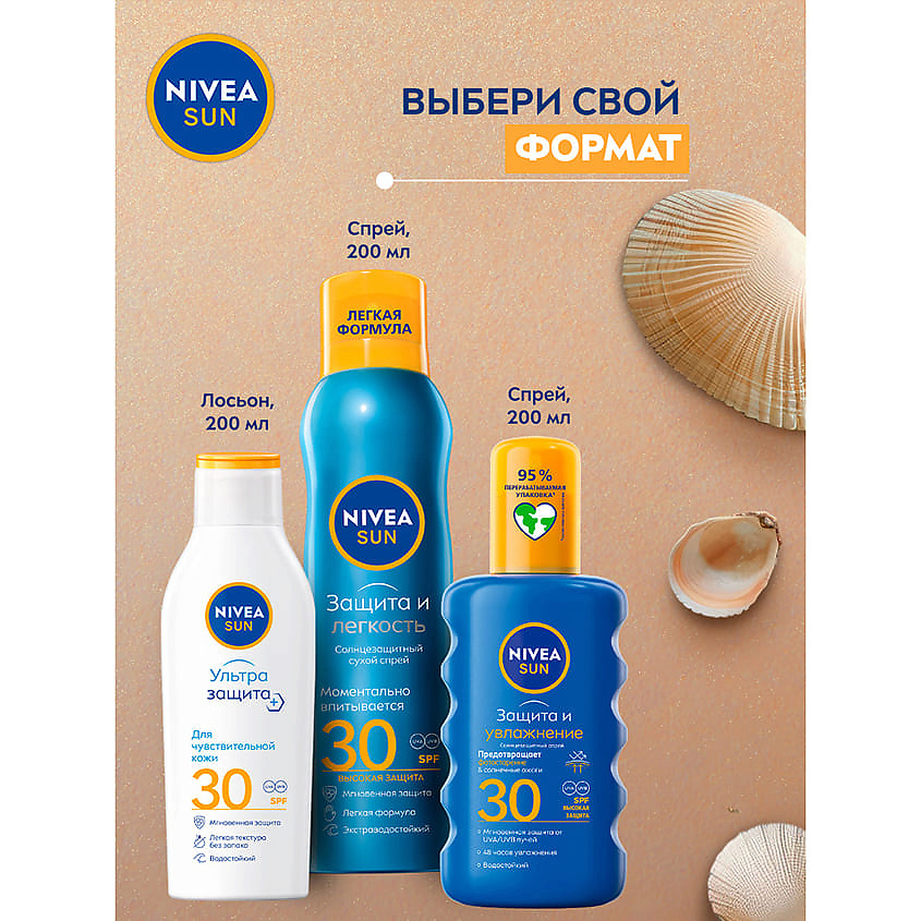 NIVEA Sun Солнцезащитный лосьон с Витамином Е и каротином Золотой загар SPF 6, фото 4