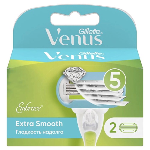 сменные кассеты для бритья gillette venus embrace 2 шт Кассета для станка GILLETTE Сменные кассеты для бритья Venus Embrace