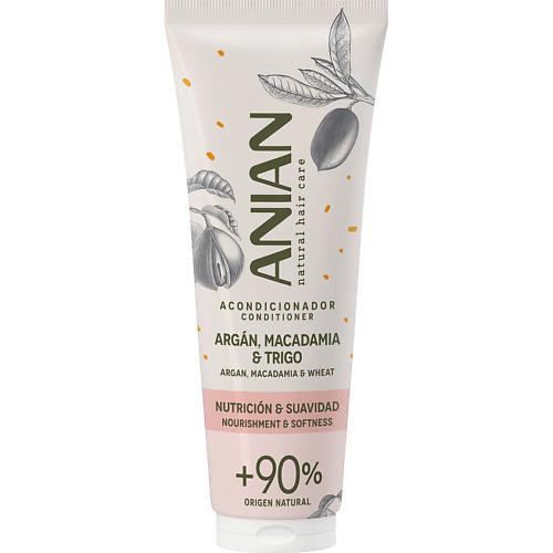 ANIAN Увлажняющий кондиционер для очень сухих и поврежденных волос с маслами аргана ореха макадамии и пшеничным белком NourishmentSoftness 500₽