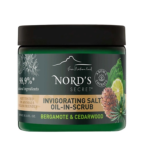 NORDS SECRET Скраб для тела тонизирующий соляной c эфирным маслом Бергамот и кедр Bergamote Cedarwood Invigorating Salt Oil-In-Scrub 411₽