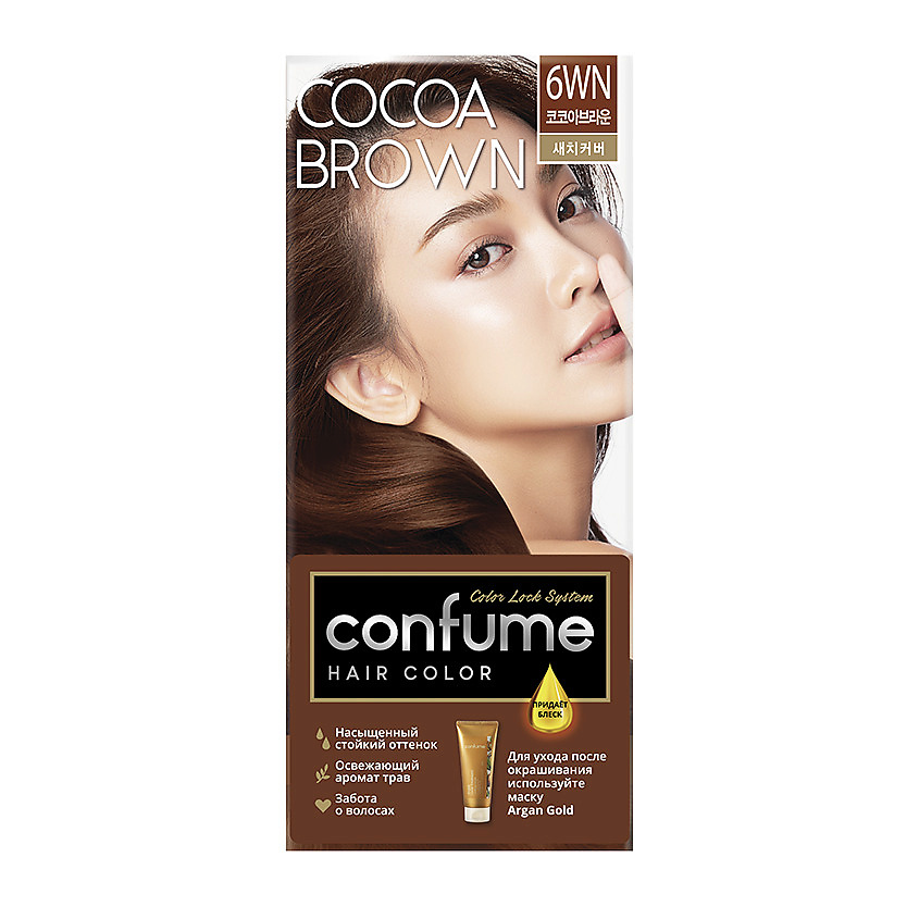 Изображение товара CONFUME Краска для волос Hair Color, 6WN (Cocoa Brown), 60 г + 60 г
