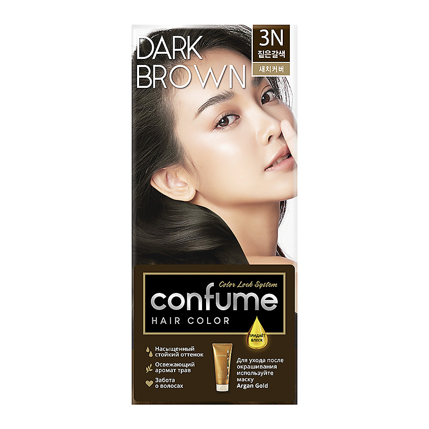 Изображение товара CONFUME Краска для волос Hair Color, 3N (Dark Brown), 60 г + 60 г