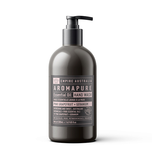

EMPIRE AUSTRALIA Мыло жидкое для рук с маслами розового грейпфрута и герани Aromapure, Мыло жидкое для рук с маслами розового грейпфрута и герани Aromapure