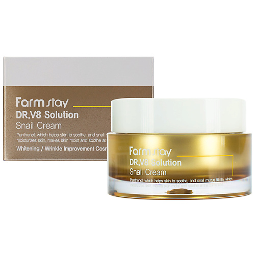 

FARMSTAY Крем для лица с муцином улитки DR.V8 Solution Snail Cream, Крем для лица с муцином улитки DR.V8 Solution Snail Cream