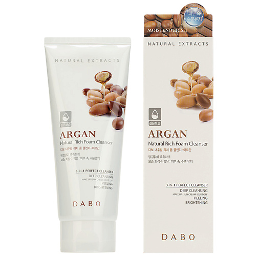 

DABO Пенка для умывания успокаивающая c аргановым маслом Argan Natural Rich Foam Cleanser, Пенка для умывания успокаивающая c аргановым маслом Argan Natural Rich Foam Cleanser