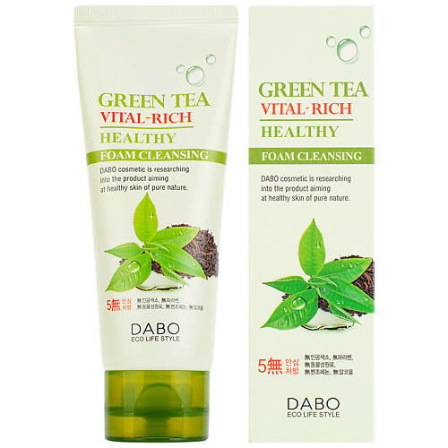 DABO Пенка для умывания c экстрактом зеленого чая Green Tea Vital-Rich Healthy Foam Cleansing