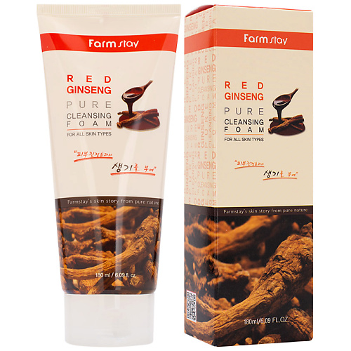 

FARMSTAY Пенка для умывания очищающая с экстрактом женьшеня Red Ginseng Pure Cleansing Foam, Пенка для умывания очищающая с экстрактом женьшеня Red Ginseng Pure Cleansing Foam