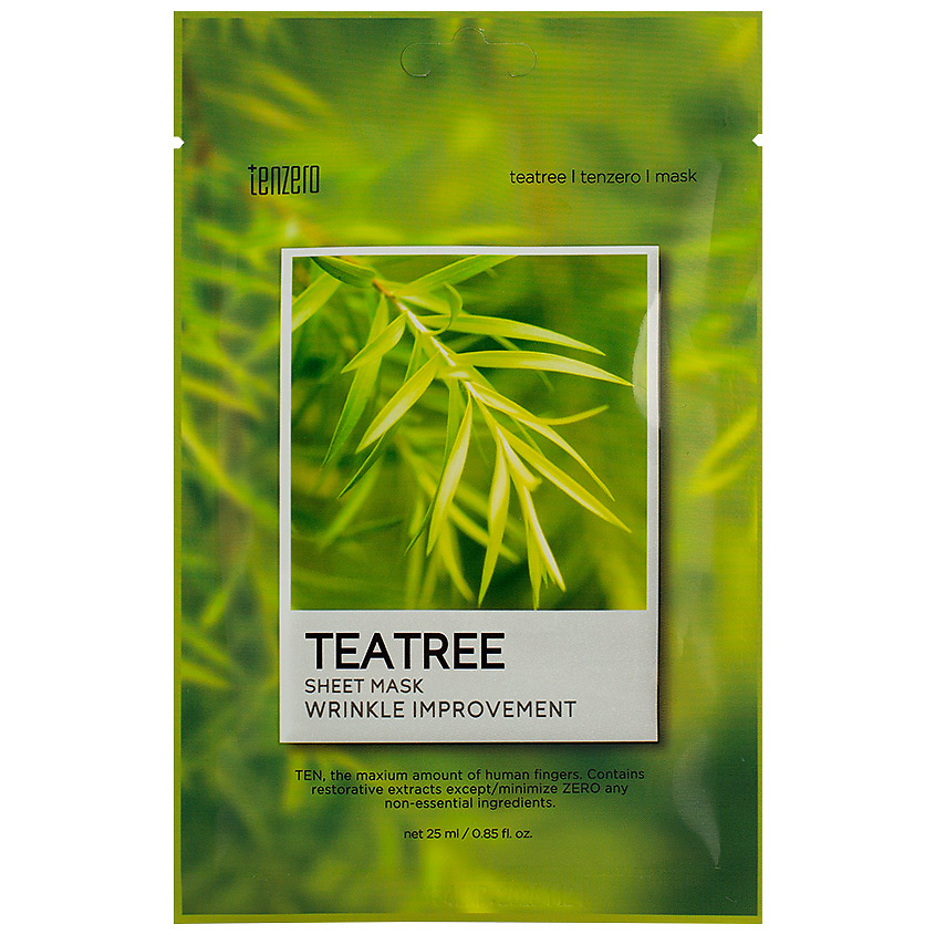 TENZERO Маска для лица тканевая с экстрактом чайного дерева Teatree ...