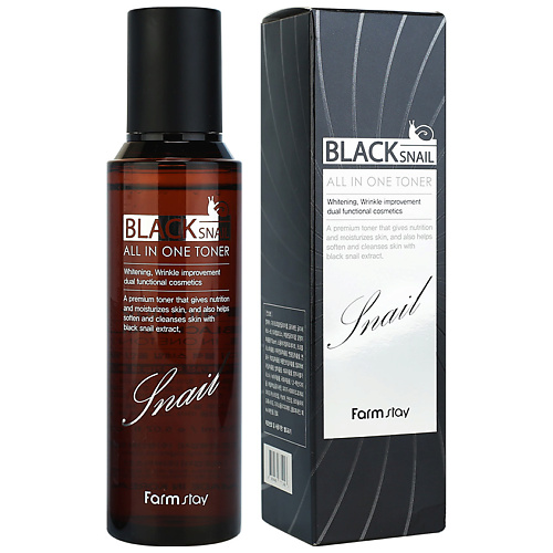 

FARMSTAY Тонер для лица с муцином черной улитки Black Snail All in One Toner, Тонер для лица с муцином черной улитки Black Snail All in One Toner