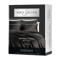 Антибактериальная простыня Antibacterial Bedsheet, 236х270 см. Цвет: «Икра» (черный), коллекция Diamond, евро
