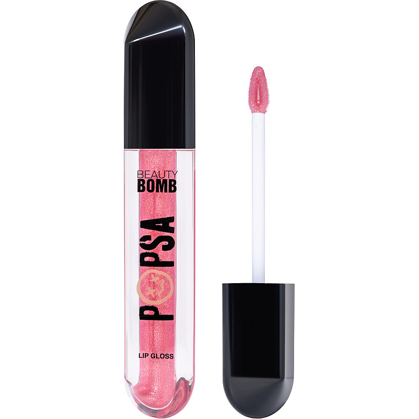 Изображение товара BEAUTY BOMB Блеск для губ Popsa Lip Gloss, 02 розовый с блестками, 4 мл
