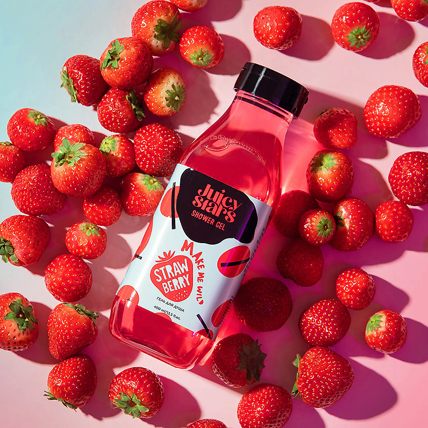 JUICY STARS Гель для душа «Крышесносная Земляника» Make Me Wild Strawberry – фото 3