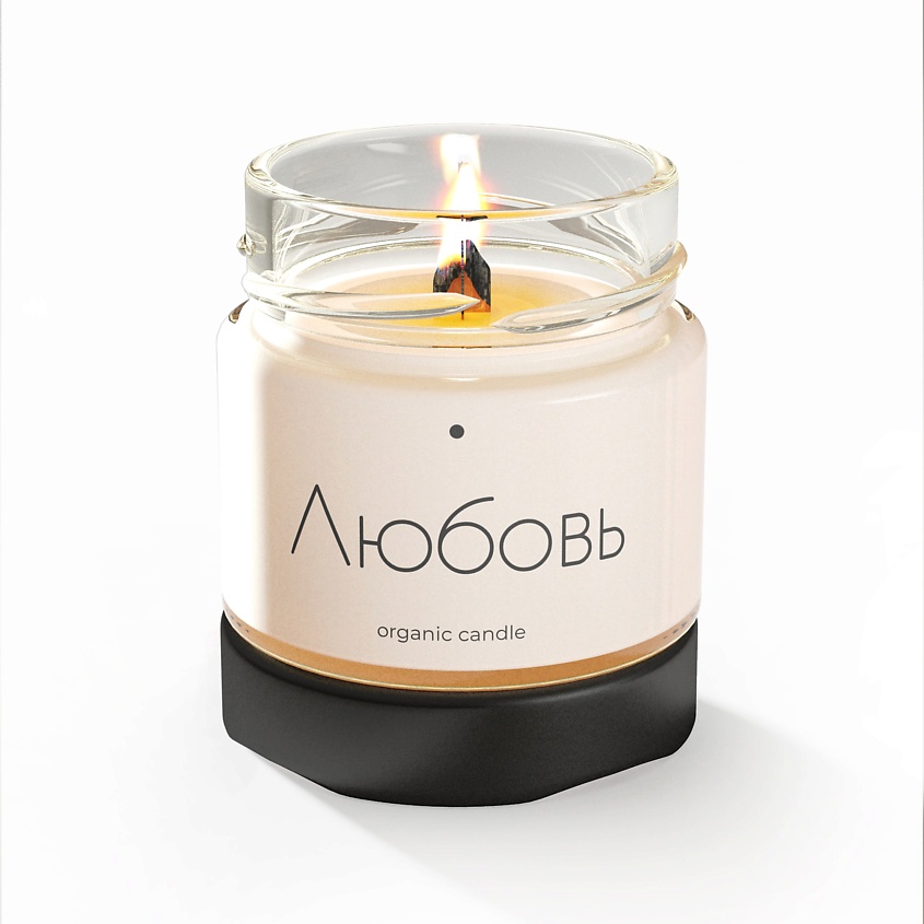 Изображение товара DECOREZ Свеча ароматические из натурального воска с деревянным фитилём "Любовь", 1 шт