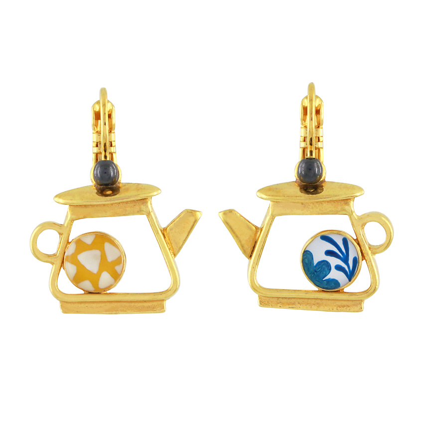 Изображение товара Серьги Taratata Cannelle с цветной смолой и стеклянными бусинами женские