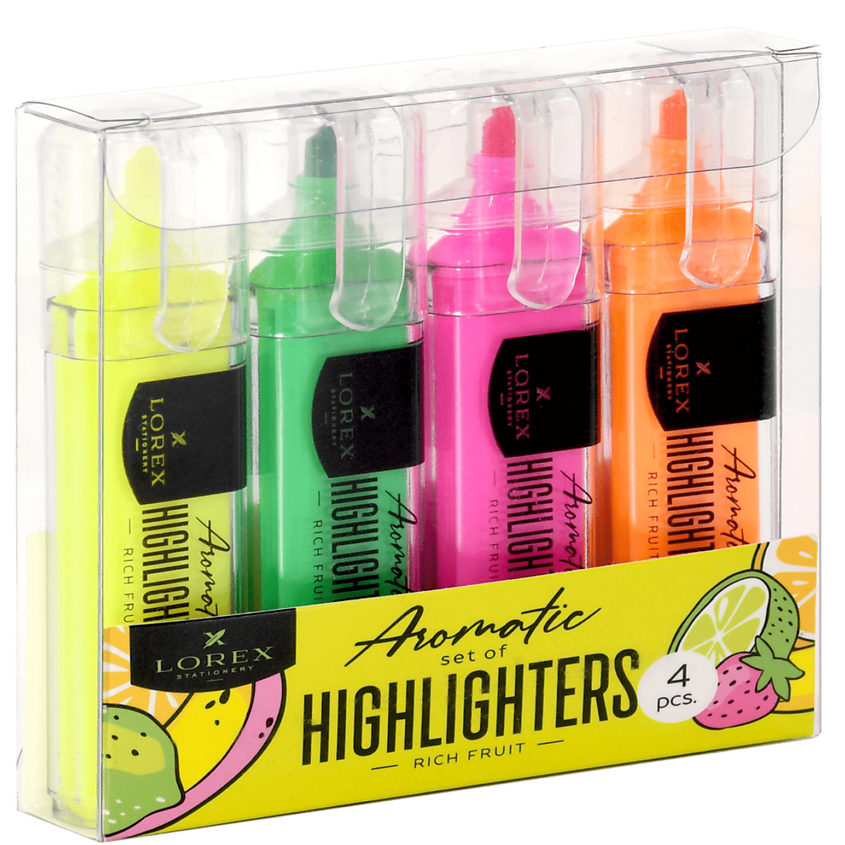 Изображение товара Lorex Aromatic Текстовыделители набор 4 цвета яркие ароматные чернила