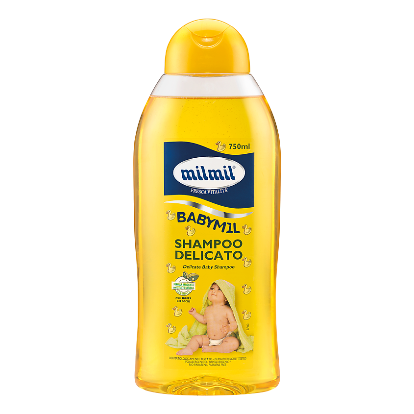 Изображение товара Детский деликатный шампунь Mil Mil Baby Pures 750 мл с ромашкой и глицерином для мягкого ухода