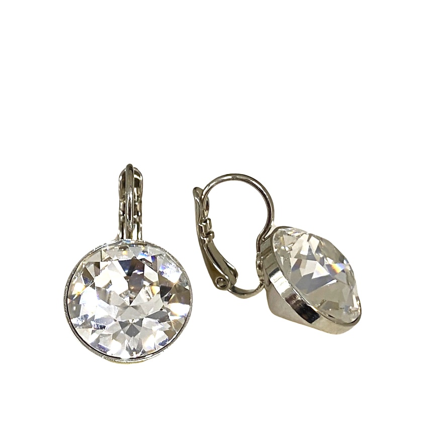 Изображение товара Серьги ASSOL с кристаллами Swarovski 14 мм родий гипоаллергенные женские украшения