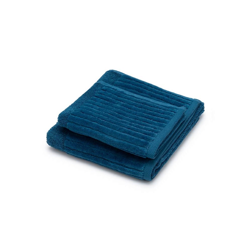 Изображение товара Набор махровых полотенец Cleanelly basic 70x120 и 30x50, хлопок, синий