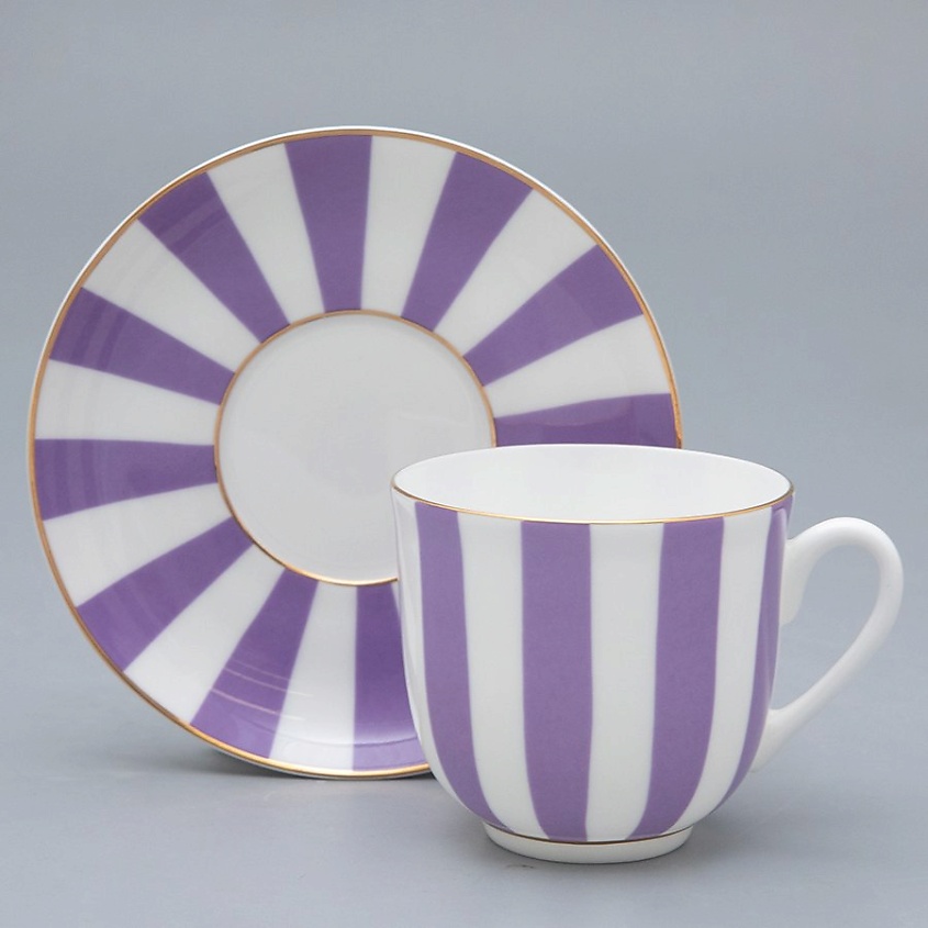 Изображение товара Императорская кофейная чашка с блюдцем Да и Нет из костяного фарфора