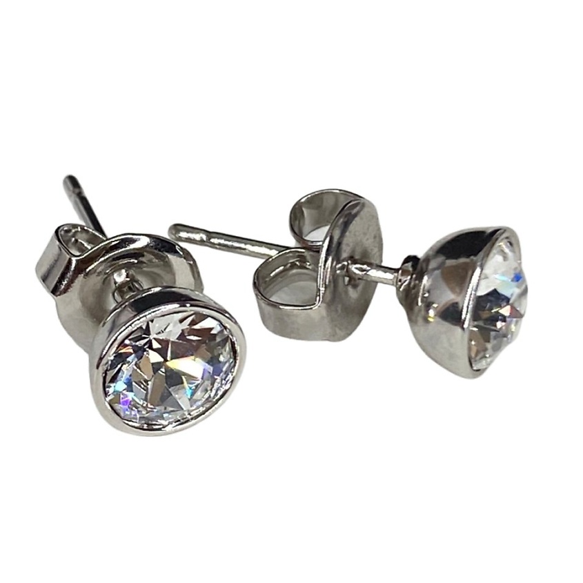 Изображение товара Классические пусеты с кристаллом Swarovski 6мм AMANTE CRYSTAL