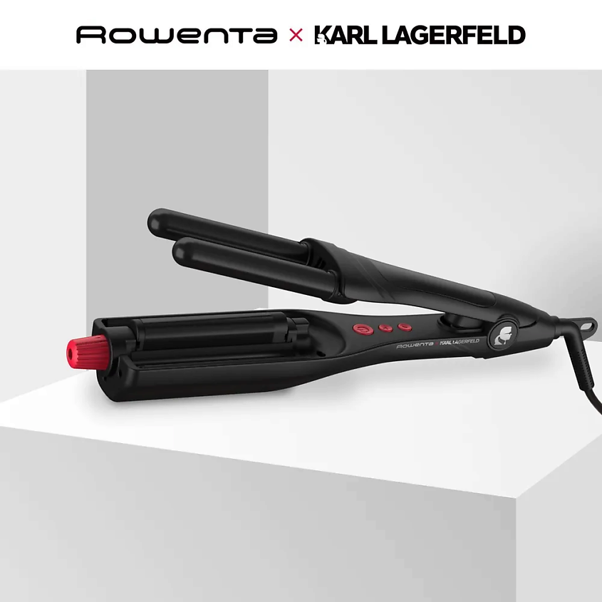 Изображение товара ROWENTA Мультистайлер Karl Lagerfeld Waves Addict CF471LF0, с керамическим покрытием и 10 настройками, красный/черный