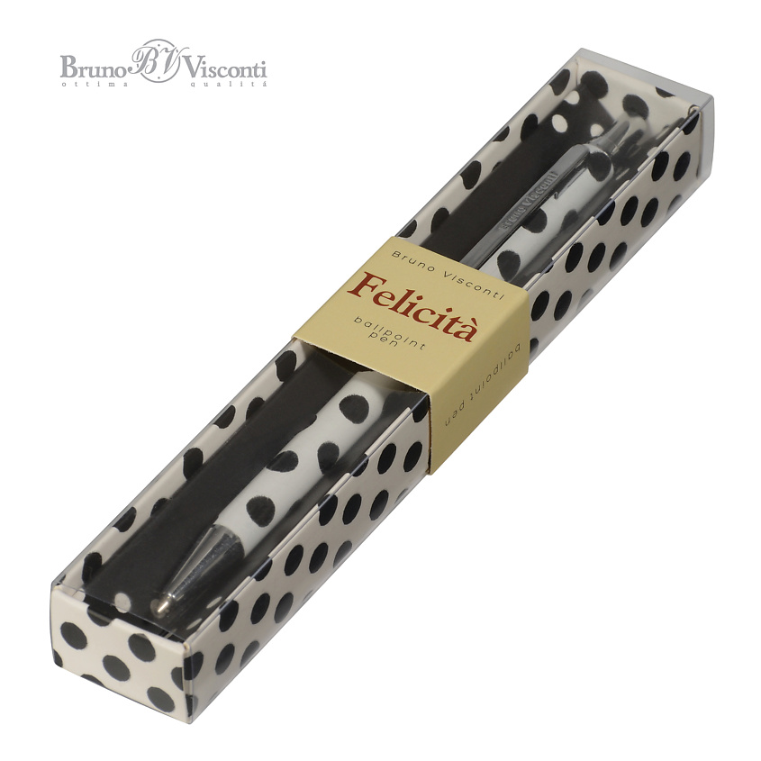 Изображение товара BRUNO VISCONTI Ручка "Felicita Black&White.ГОРОШЕК" шариковая металлическая синяя 0,7 мм, Мультиколор