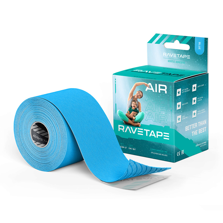 Изображение товара RAVE TAPE Кинезиотейп AIR 5×5, Голубой